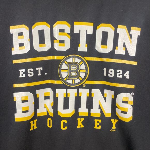 Fanatics Mens Boston Bruins Hooded Black Big & Tall Sweatshirt Size 4XL - Picture 2 of 6